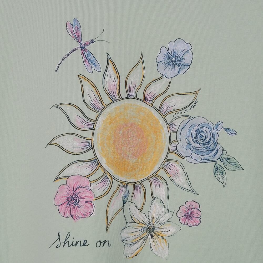 Life Is Good Crusher Short Sleeve Crew Neck T-shirt women's L Floral 'Shine On' - Picture 5 of 7